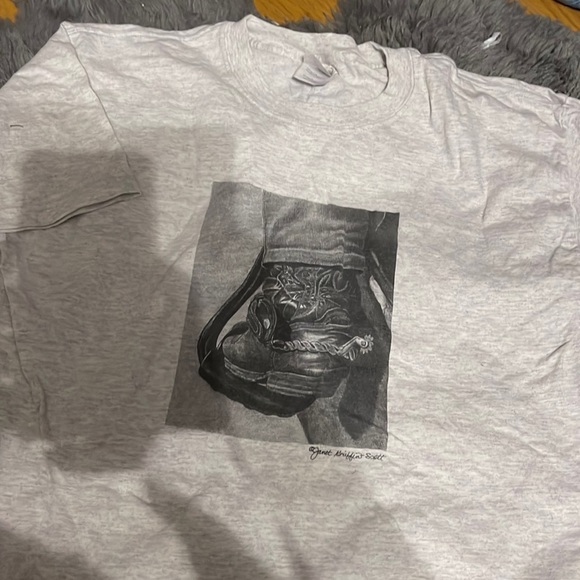 Horse t-shirt with boot in stirrup - Picture 1 of 2